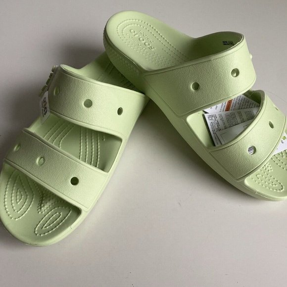 Mens Crocs Classic Double Strap Relaxed Fit Slide Sandals Green 206761-335 main image 5